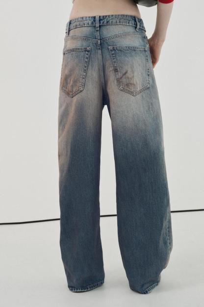 TRF FOLDED WAIST MID-RISE JEANS