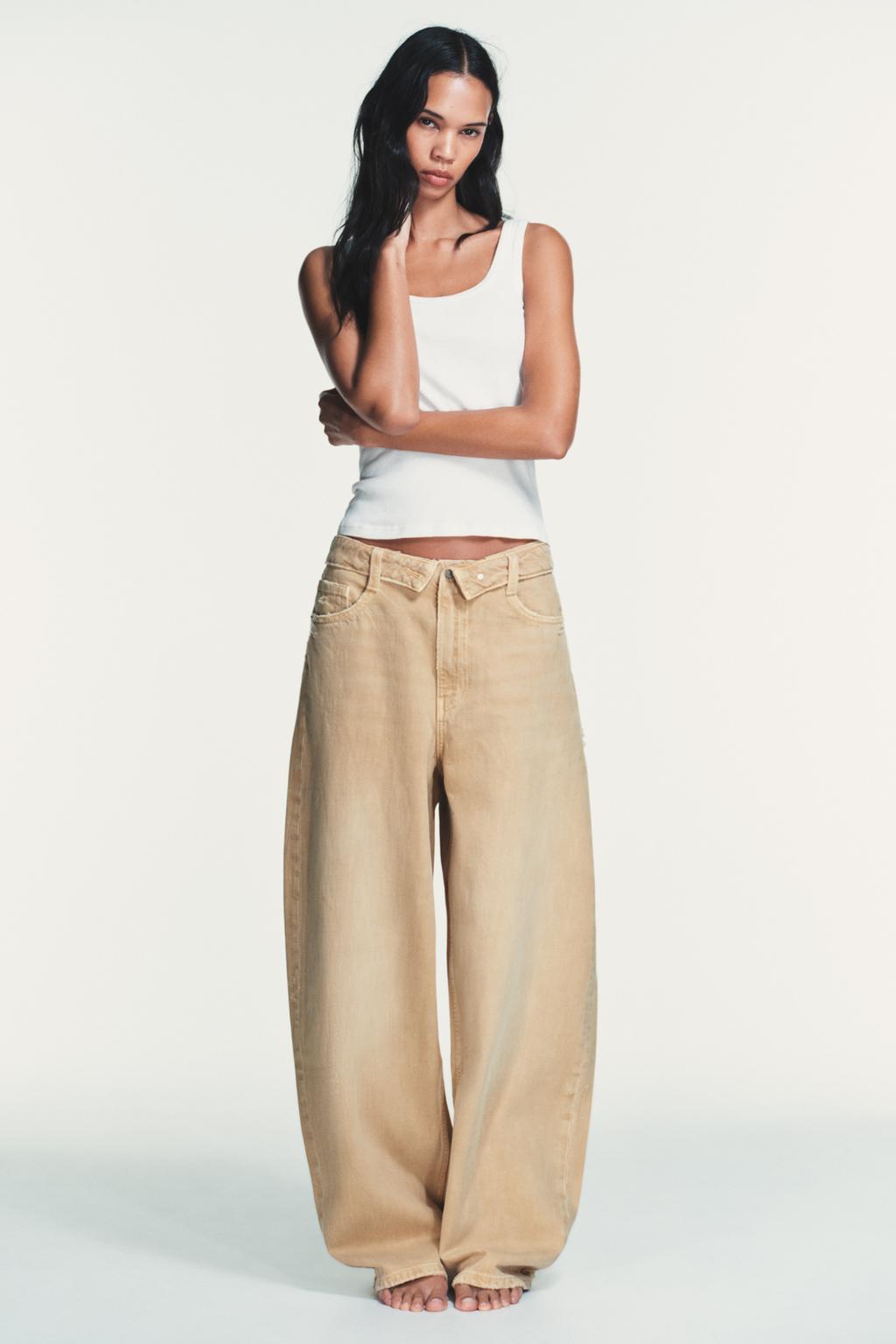 TRF FOLDED WAIST MID-RISE JEANS