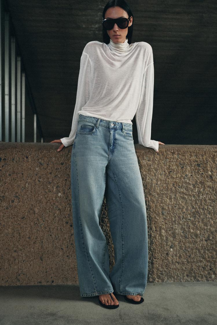 ZW COLLECTION LOOSE BARREL MID-RISE JEANS