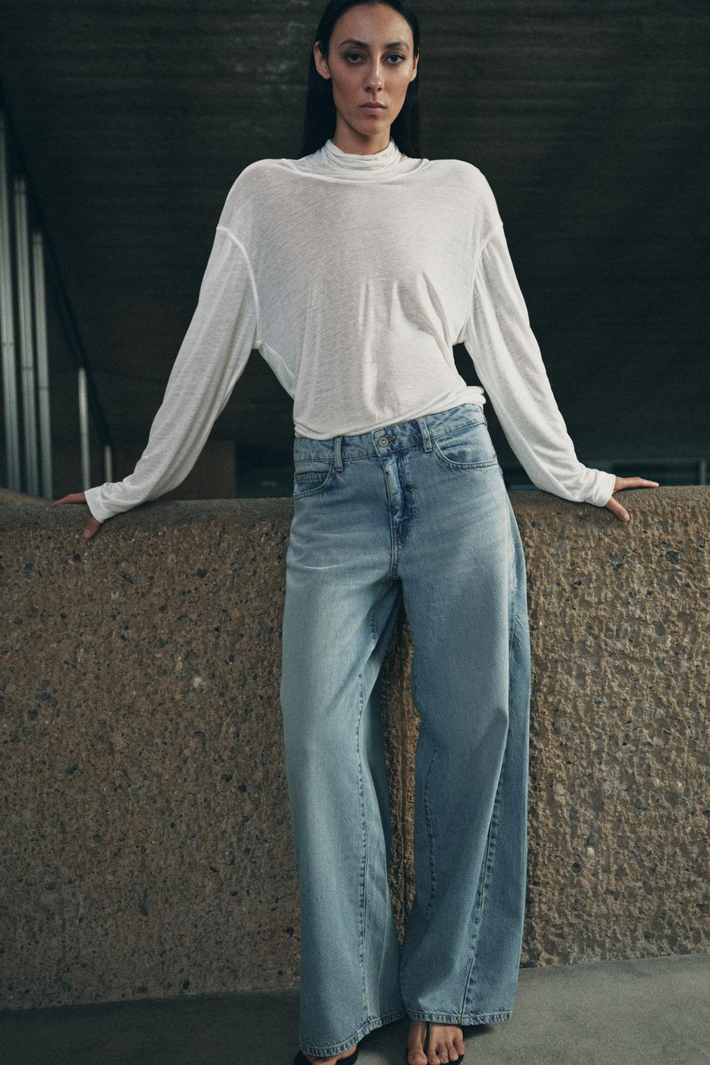 ZW COLLECTION LOOSE BARREL MID-RISE JEANS