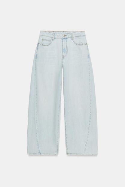 ZW COLLECTION LOOSE BARREL MID-RISE JEANS