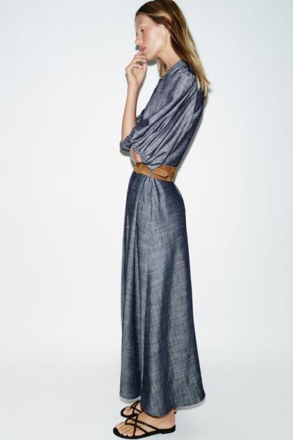 BELTED MIDI DRESS