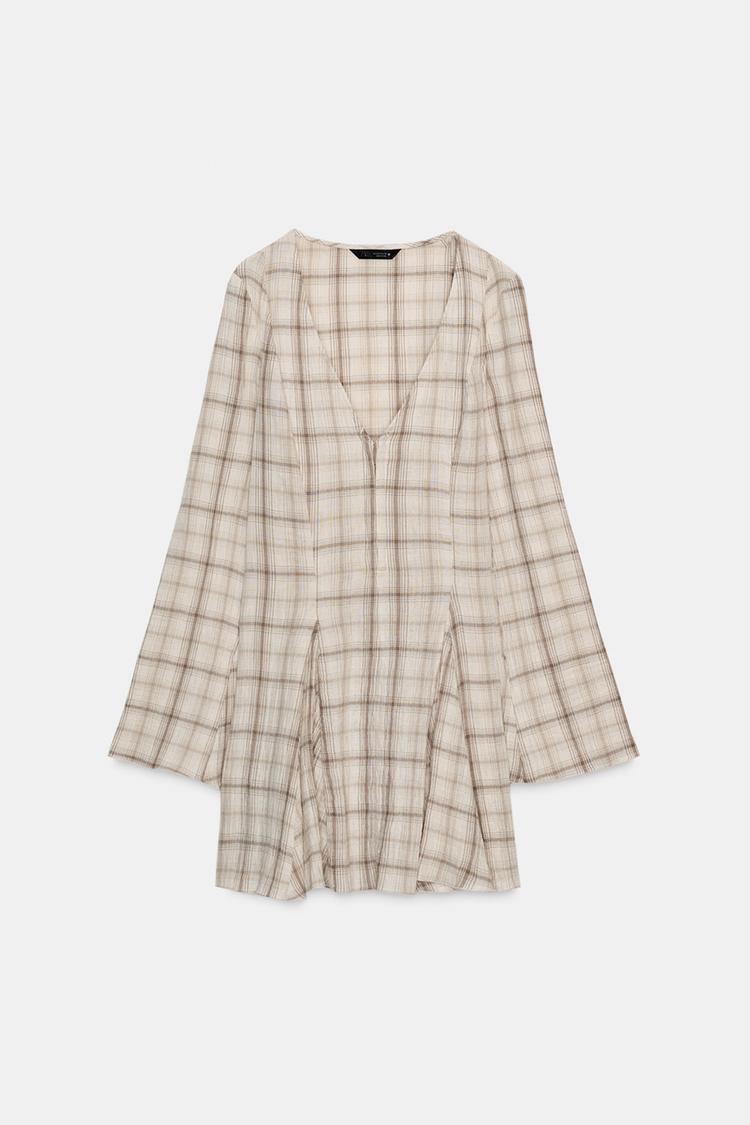 SHORT PLAID DRESS