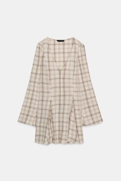 SHORT PLAID DRESS