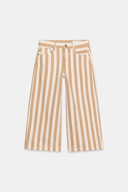 ZW COLLECTION MID-RISE STRIPED CULOTTE JEANS