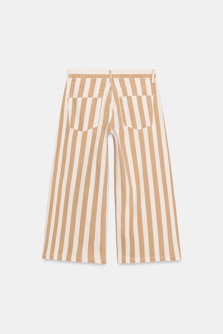 ZW COLLECTION MID-RISE STRIPED CULOTTE JEANS