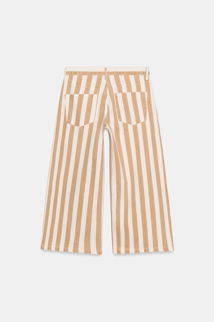 ZW COLLECTION MID-RISE STRIPED CULOTTE JEANS