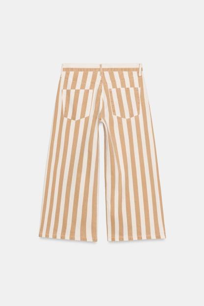 ZW COLLECTION MID-RISE STRIPED CULOTTE JEANS