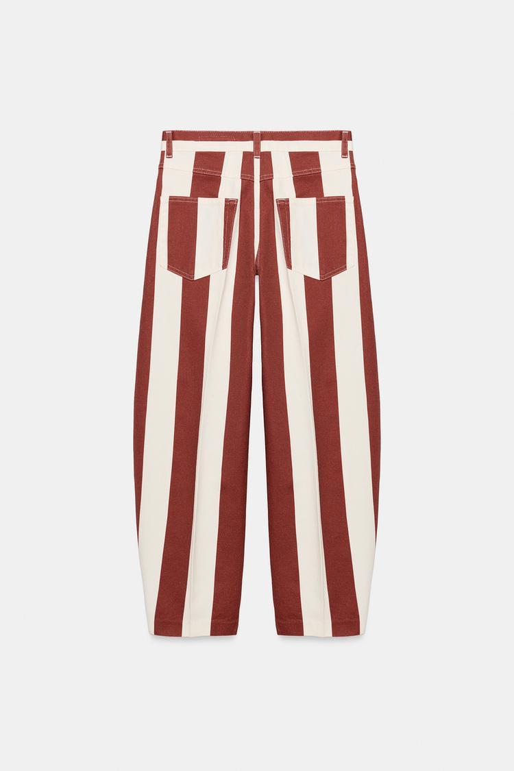 ZW COLLECTION HIGH WAIST STRIPED TAPERED JEANS
