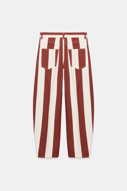 ZW COLLECTION HIGH WAIST STRIPED TAPERED JEANS