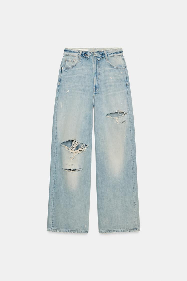 TRF FOLDED WAIST MID-RISE JEANS