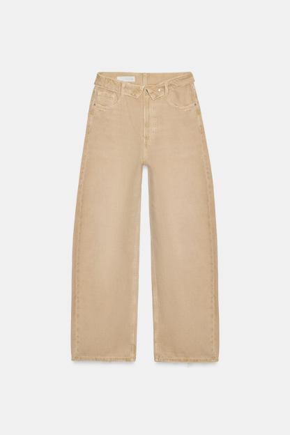 TRF FOLDED WAIST MID-RISE JEANS