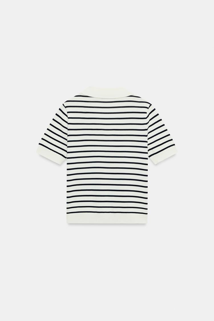 STRIPED SHORT SLEEVE KNIT POLO