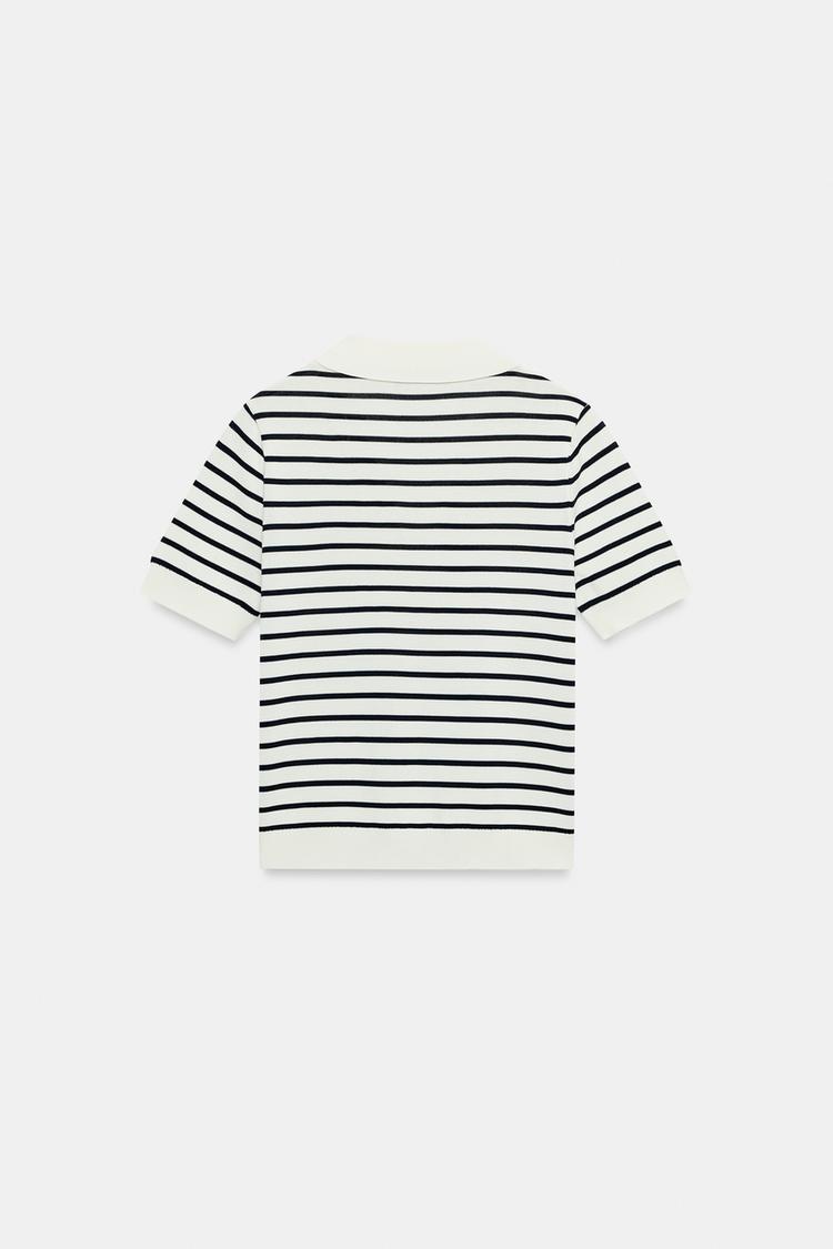 STRIPED SHORT SLEEVE KNIT POLO