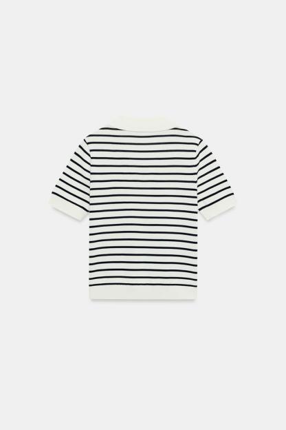 STRIPED SHORT SLEEVE KNIT POLO