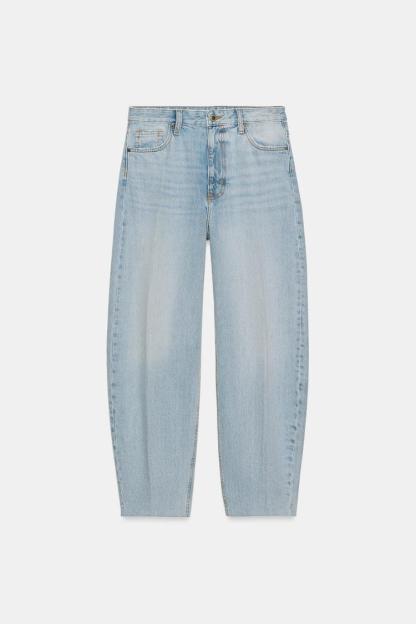 ZW COLLECTION HIGH WAIST STRIPED TAPERED JEANS