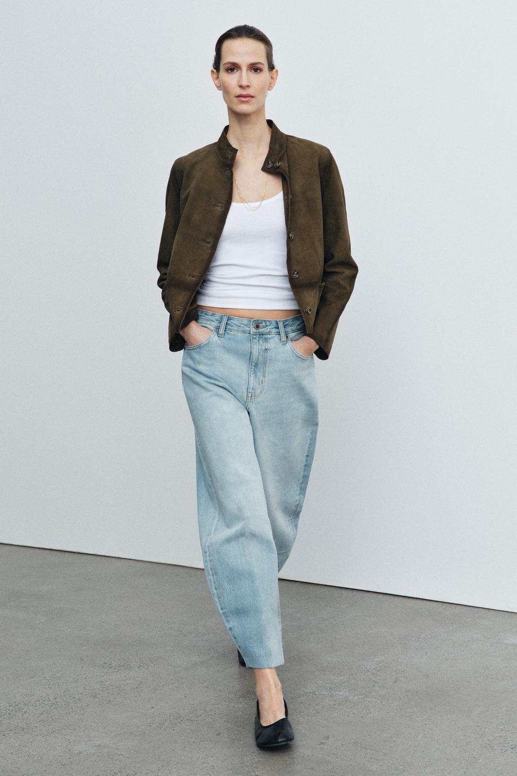 ZW COLLECTION HIGH WAIST STRIPED TAPERED JEANS