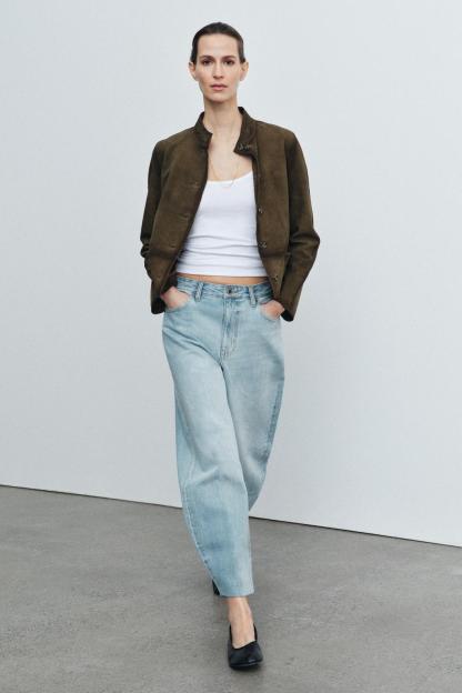 ZW COLLECTION HIGH WAIST STRIPED TAPERED JEANS