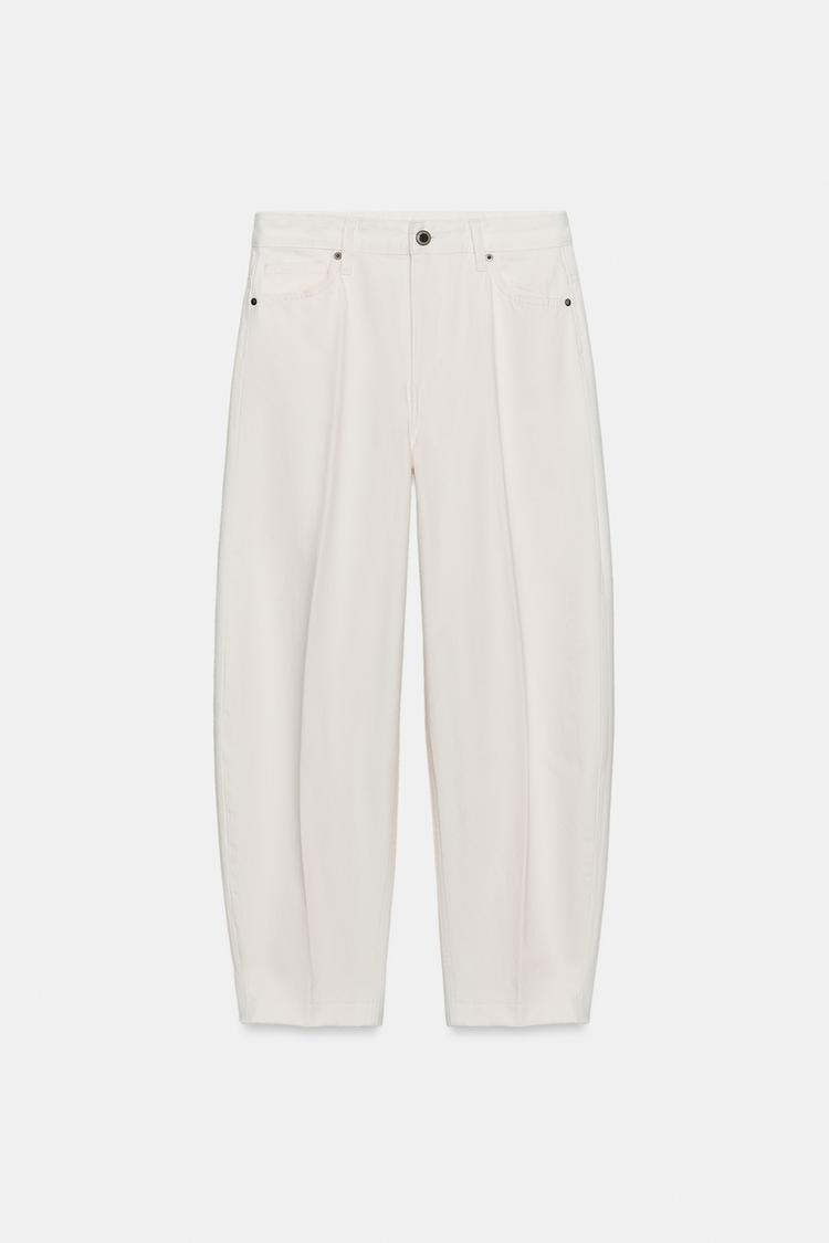 ZW COLLECTION HIGH WAIST STRIPED TAPERED JEANS