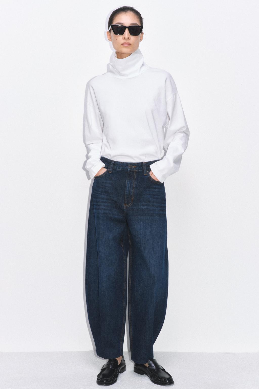 ZW COLLECTION HIGH WAIST STRIPED TAPERED JEANS