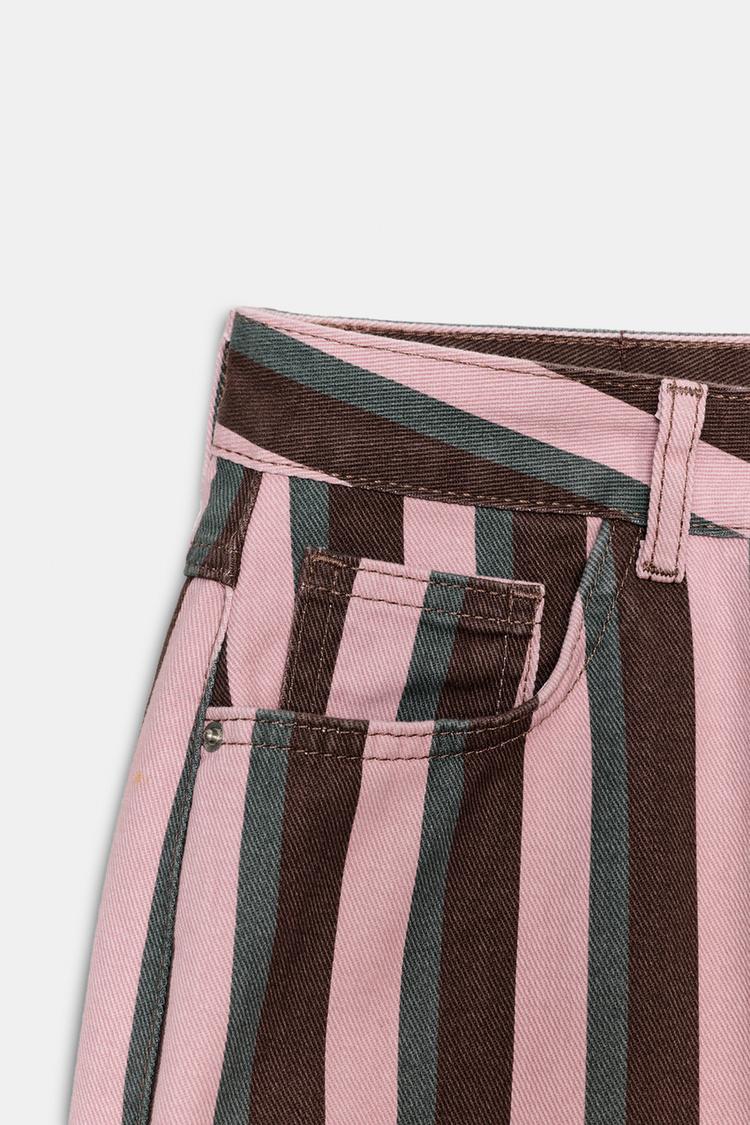 Z1975 MID-RISE STRIPED STRAIGHT LEG JEANS