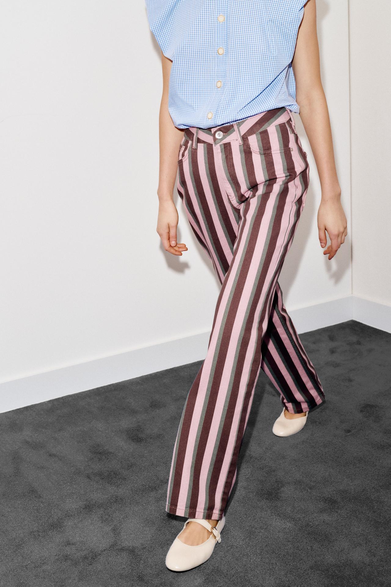 Z1975 MID-RISE STRIPED STRAIGHT LEG JEANS