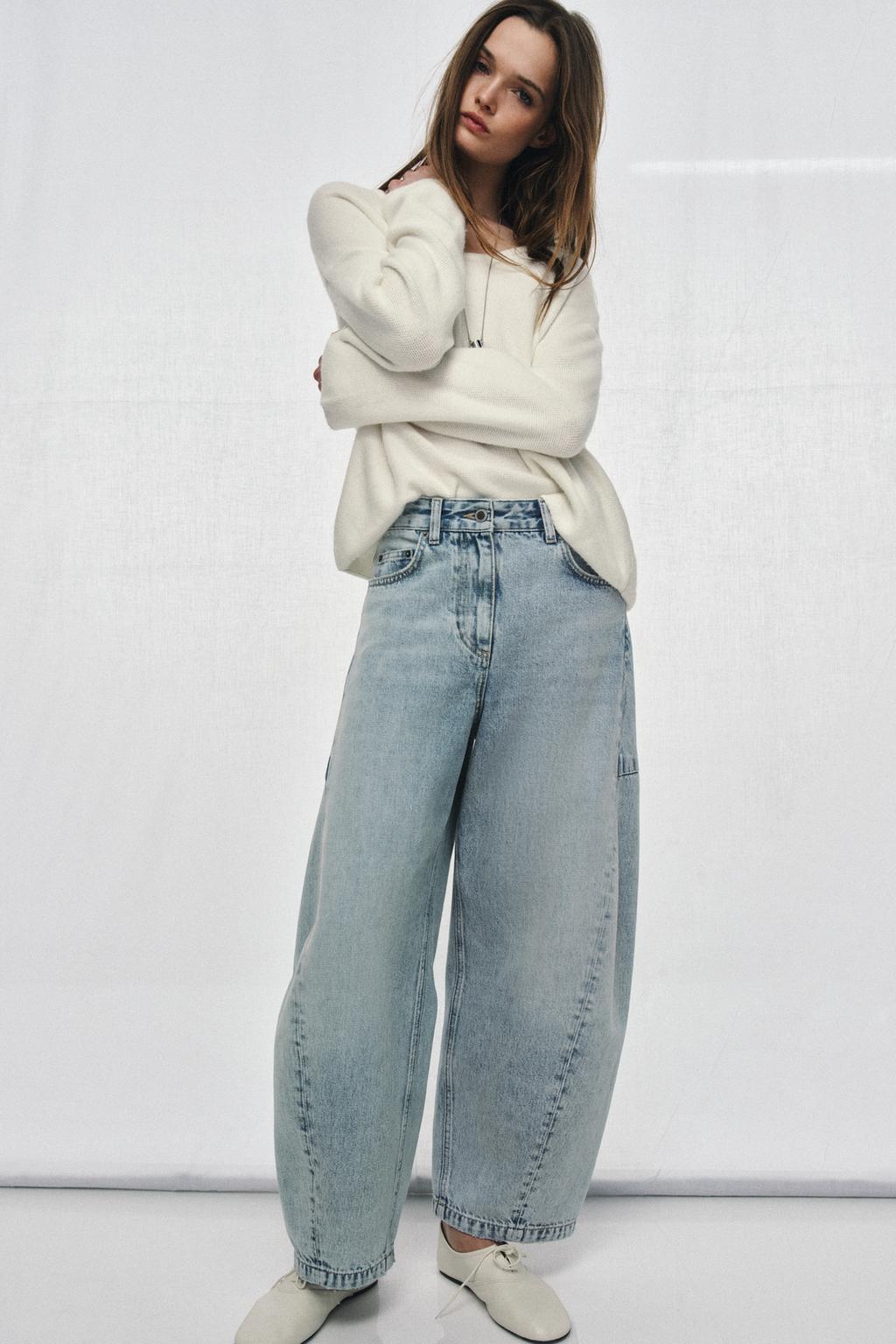 ZW COLLECTION MID-RISE ANKLE BALLOON JEANS