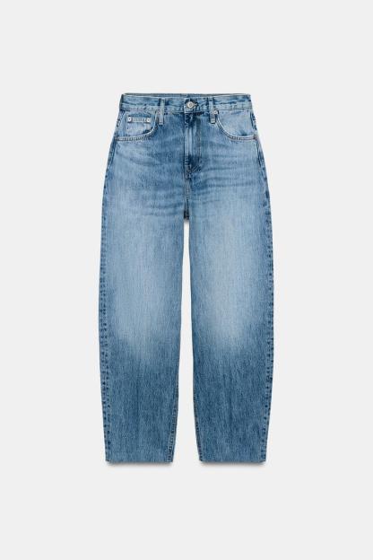 ZW COLLECTION HIGH WAIST STRIPED TAPERED JEANS
