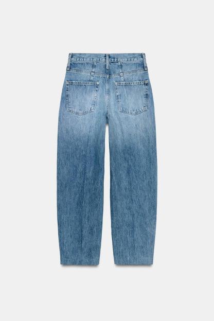 ZW COLLECTION HIGH WAIST STRIPED TAPERED JEANS