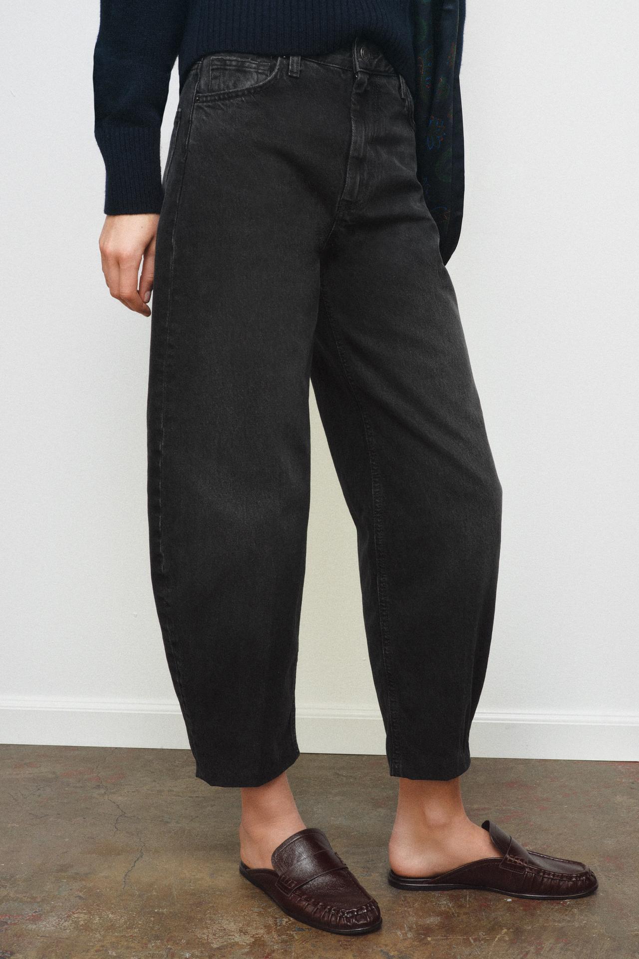 ZW COLLECTION HIGH WAIST STRIPED TAPERED JEANS