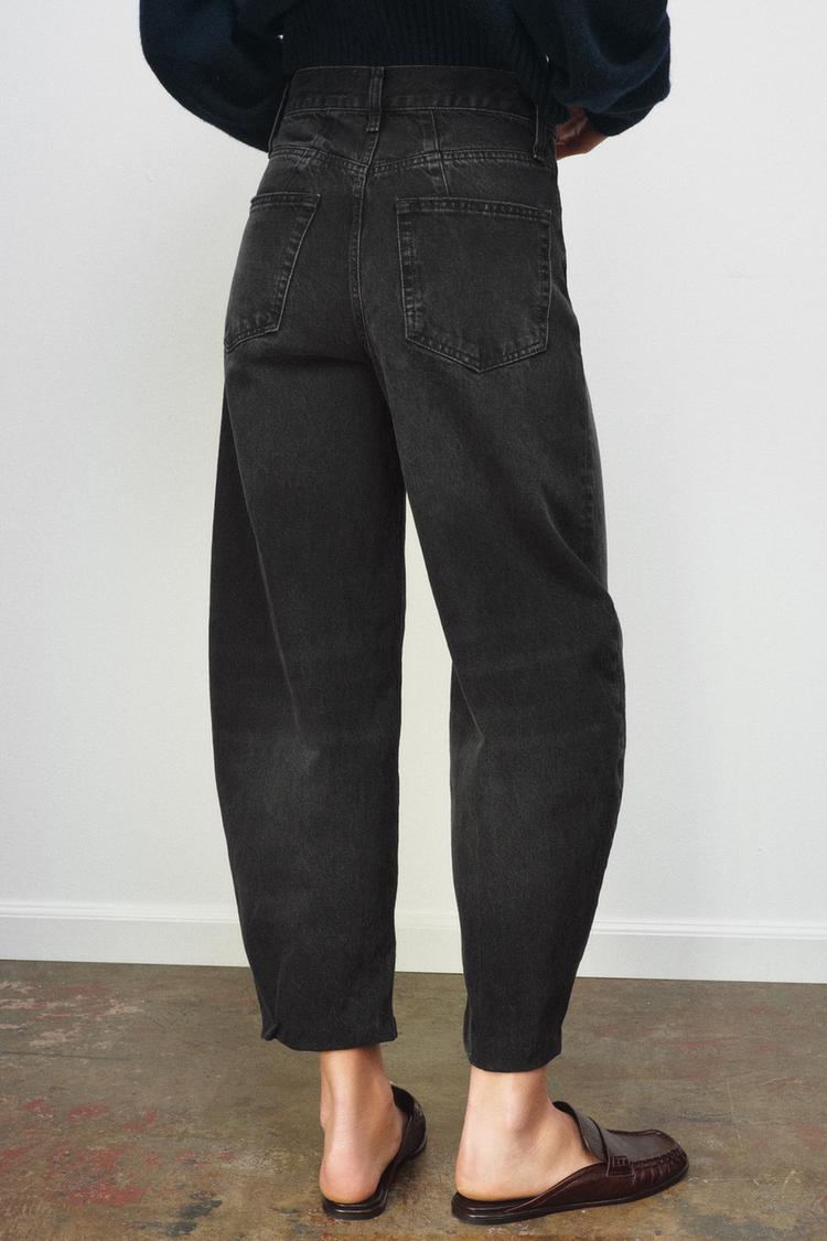 ZW COLLECTION HIGH WAIST STRIPED TAPERED JEANS
