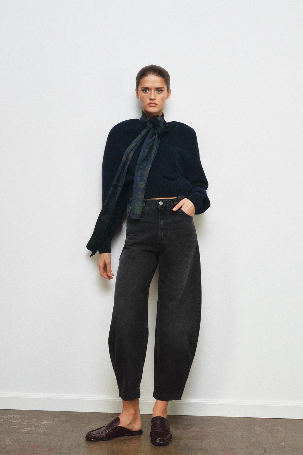 ZW COLLECTION HIGH WAIST STRIPED TAPERED JEANS