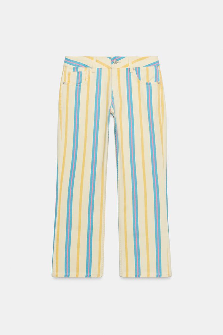 LOW RISE STRIPED STRAIGHT LEG TRF JEANS