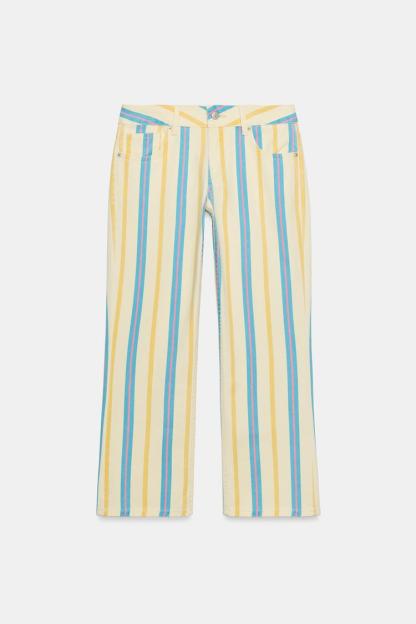 LOW RISE STRIPED STRAIGHT LEG TRF JEANS