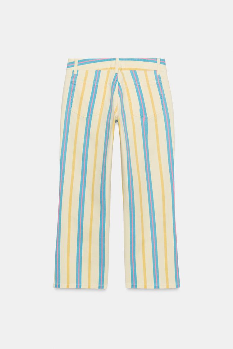 LOW RISE STRIPED STRAIGHT LEG TRF JEANS
