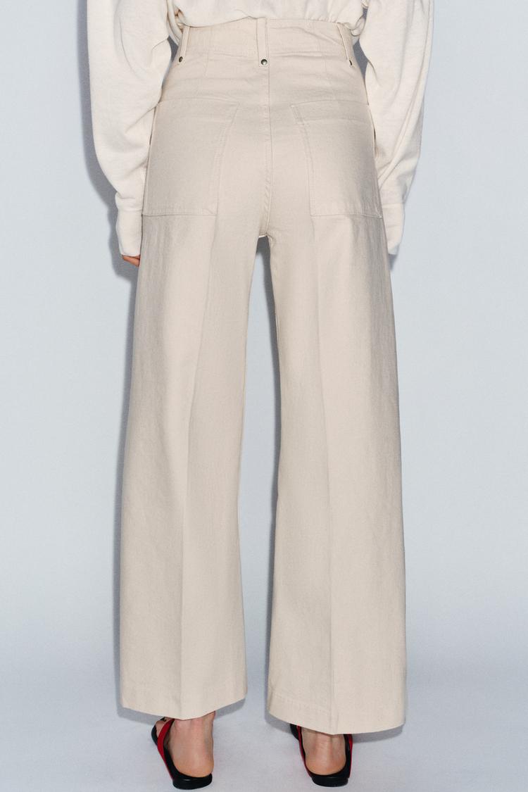 ZW COLLECTION TAILORED HIGH-WAIST WIDE LEG JEANS