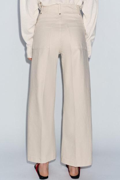 ZW COLLECTION TAILORED HIGH-WAIST WIDE LEG JEANS