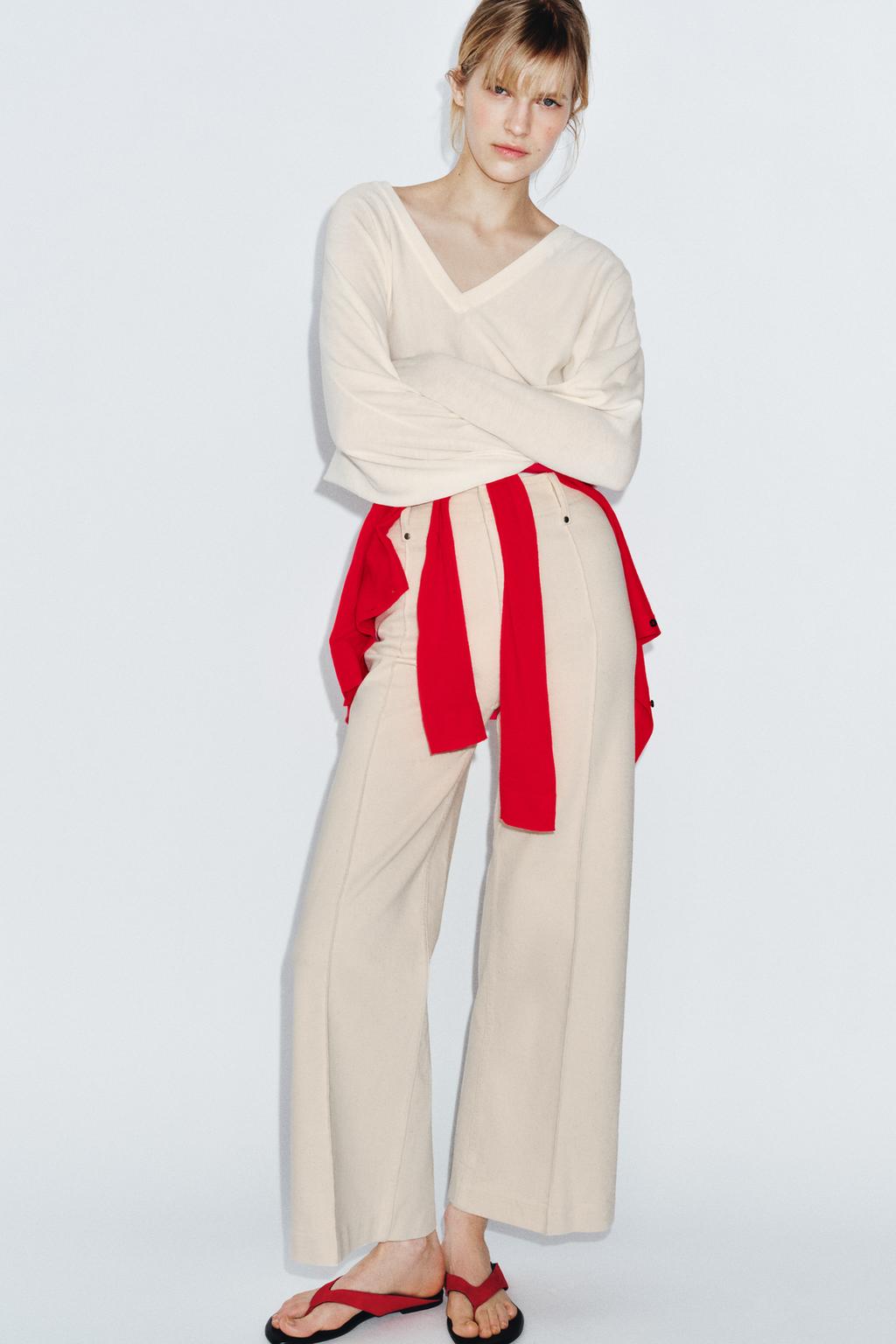 ZW COLLECTION TAILORED HIGH-WAIST WIDE LEG JEANS