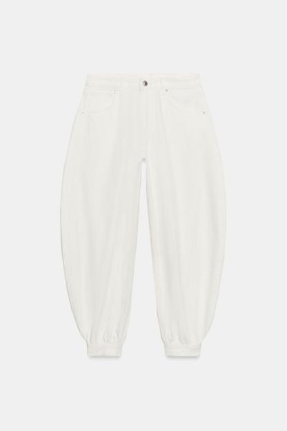 TRF MID-RISE BALLOON JEANS WITH BUTTON TABS