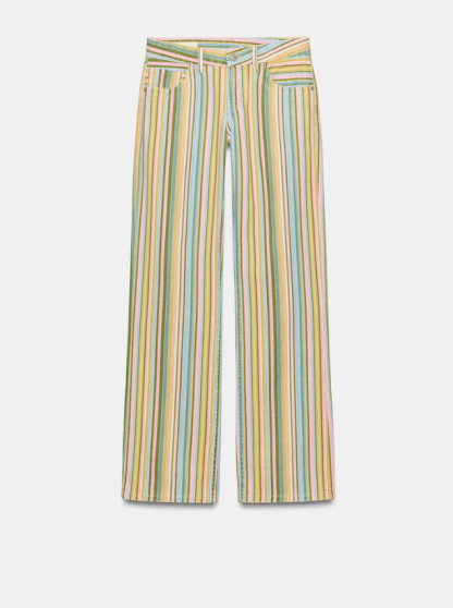TRF LOW RISE STRIPED WIDE LEG JEANS
