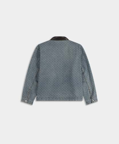 Mid Blue Boxy Monogram Workwear Jacket