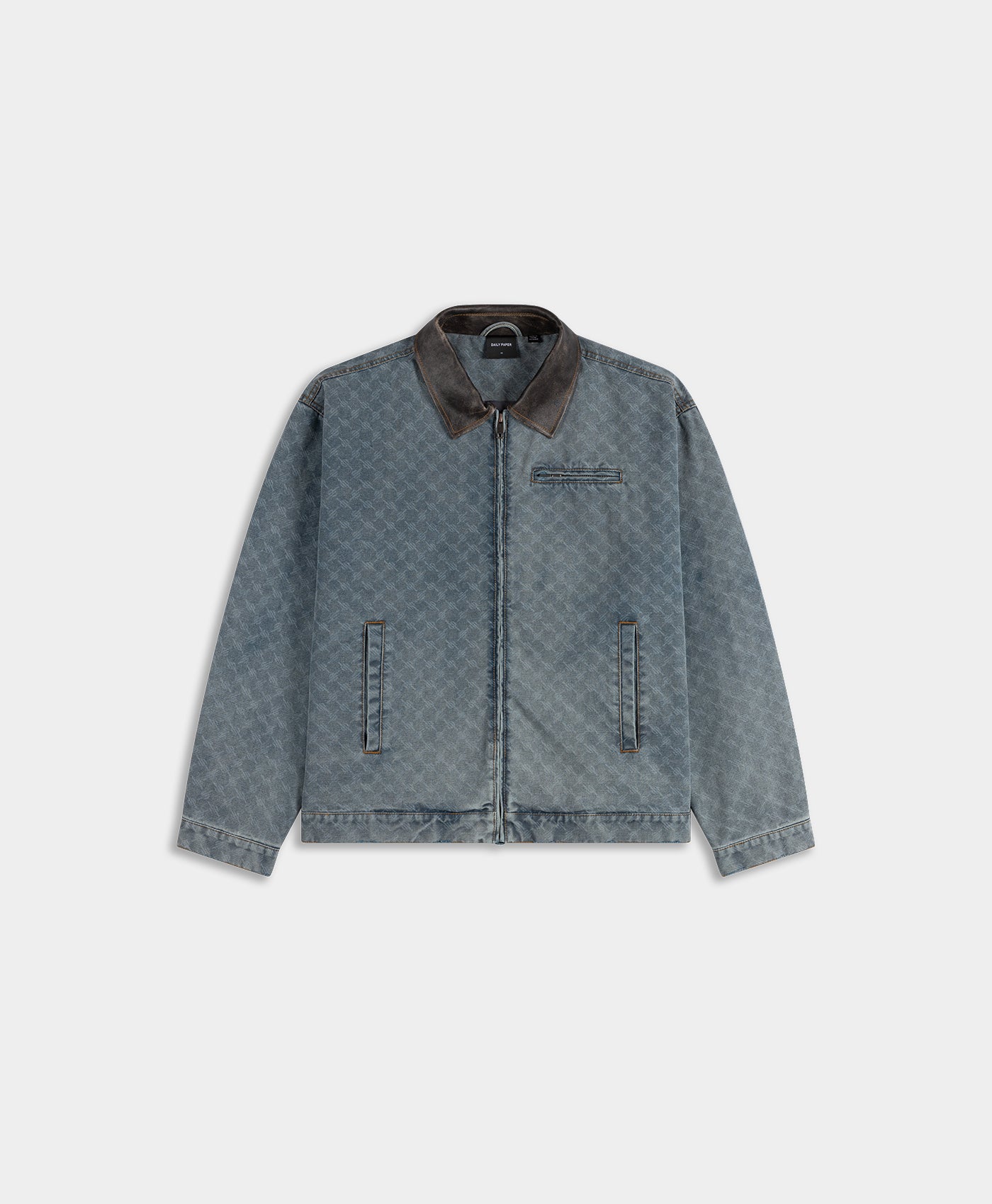 Mid Blue Boxy Monogram Workwear Jacket