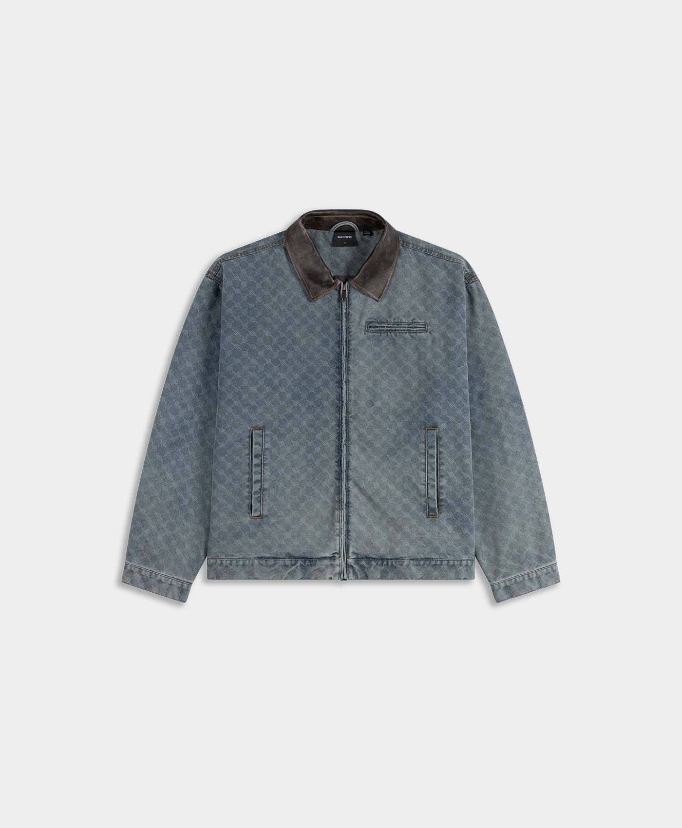 Mid Blue Boxy Monogram Workwear Jacket
