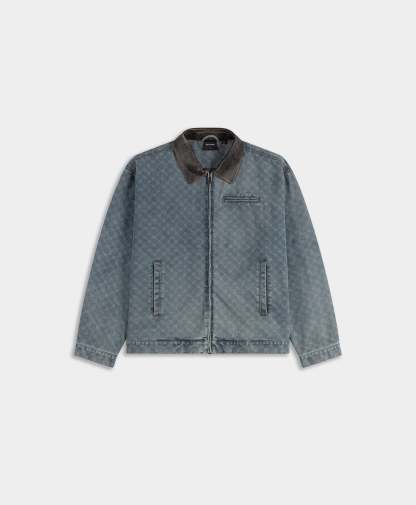 Mid Blue Boxy Monogram Workwear Jacket