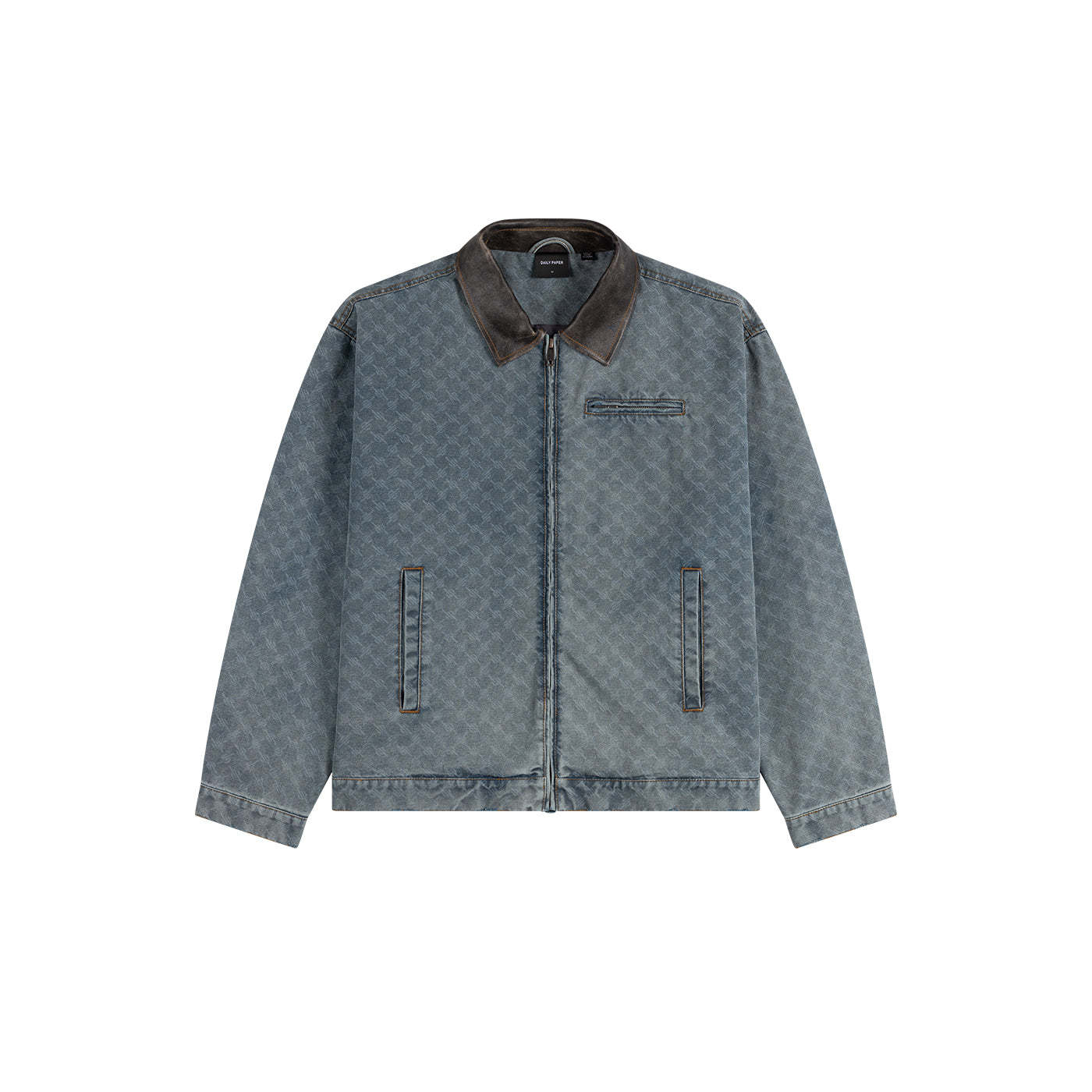 Mid Blue Boxy Monogram Workwear Jacket
