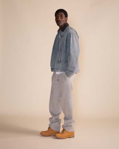 Mid Blue Boxy Monogram Workwear Jacket