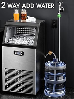 COWSAR Commercial Ice Maker  V2.0, 100 lbs, 2-Way Add Water, Large Ice Maker Self Cleaning, Ice Machine with 24 Hour Timer,33 lbs Basket, Stainless Steel Ice Makers for School, Home, Bar, RV