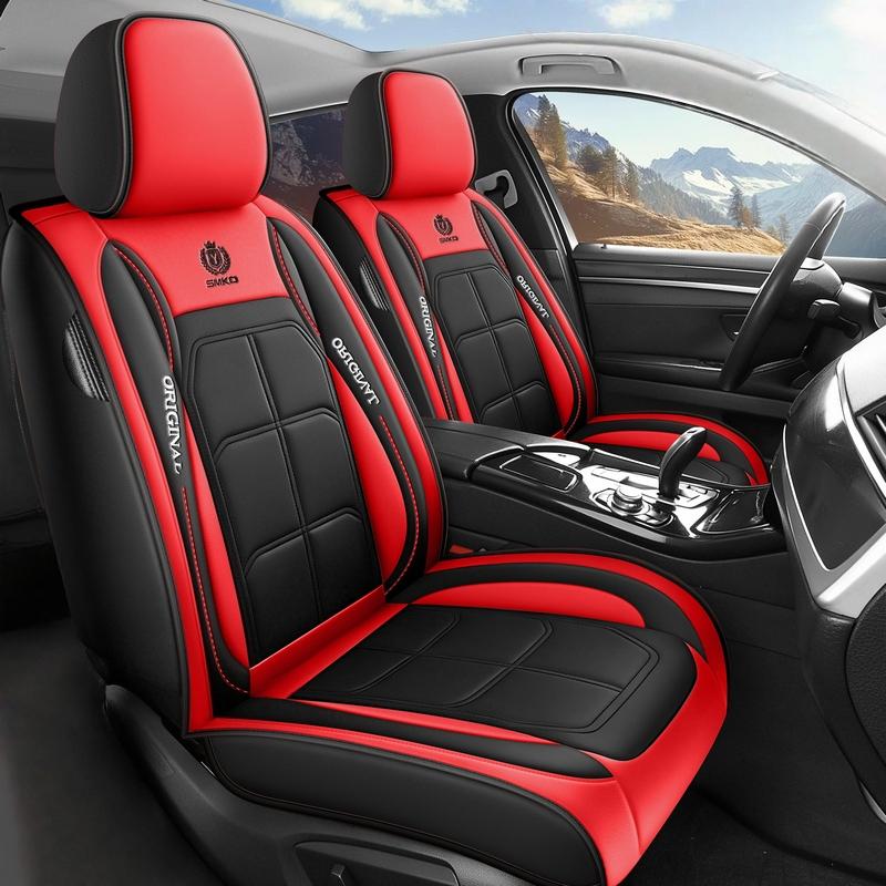 Auto Seat Cover Car Seat Covers Made of High-Quality PU Leather for All Five Seats Waterproof Stain-Resistant Easy to Clean Full Coverage for Front and Rear Seats Universal Fit