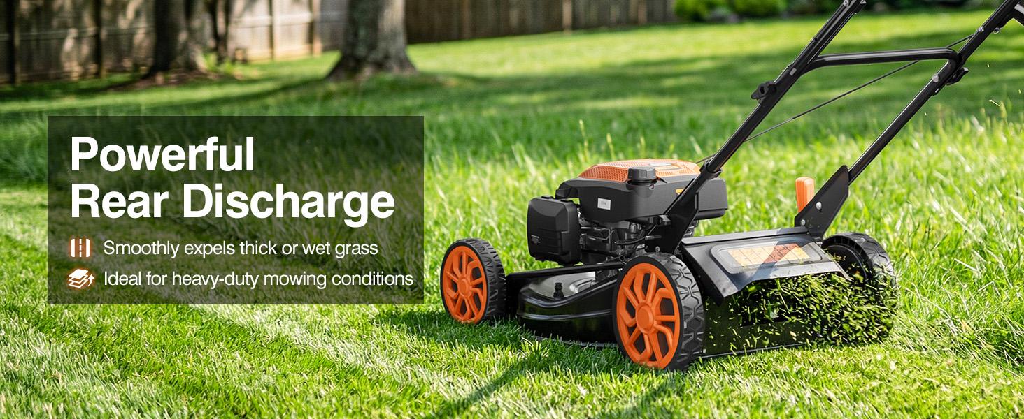 【Deals For You】Efurden 21&rdquo; Self-Propelled Gas Lawn Mover, 170CC 4-in-1 Mulch/Rear Bag/Side Discharge/Rear Discharge, Walk-Behind Lawnmower with 7-Position Cutting Height, Foldable Gas Lawn Mowers for Yard Garden