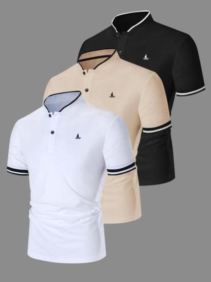 6 Pack Men's Quick Dry Performance Polo Shirts, Stylish Fitted Golf Shirts, Casual Comfortable Cotton Blend for Everyday Wear, Athletic Quality Sports